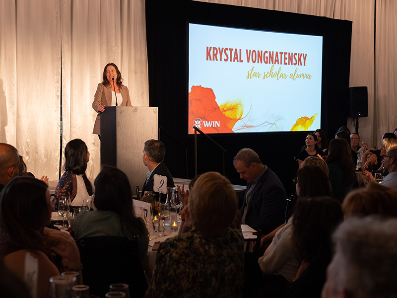 Krystal on stage at Elevate 2025